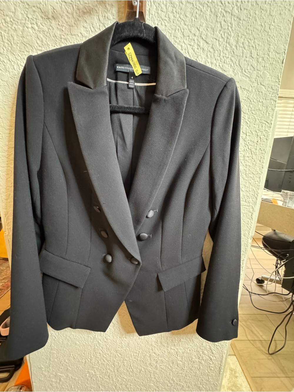 White House Black Market Black Double-Breasted Tailored Blazer Tuxedo